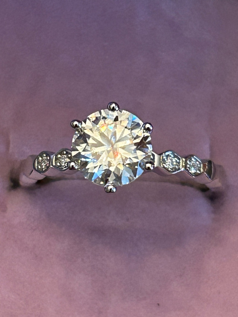 Exquisite 1.00CTW 6-Prong Round-Cut Moissanite 💎 Solitaire Engagement Ring 925SS